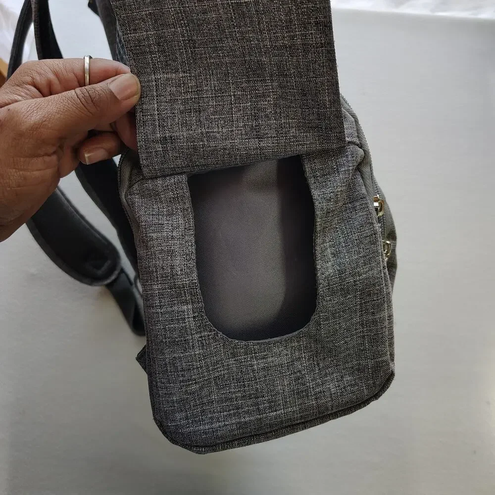 CoolBELL Diaper Bag Backpack Gray Insulated Bottle Pockets Travel Baby Carry On